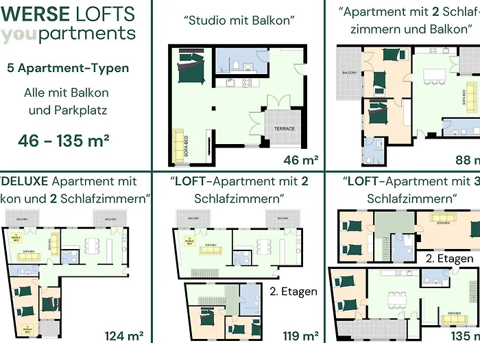 88 Qm - Exklusiv & Angebunden - Werse Loft By Youpartments Daire